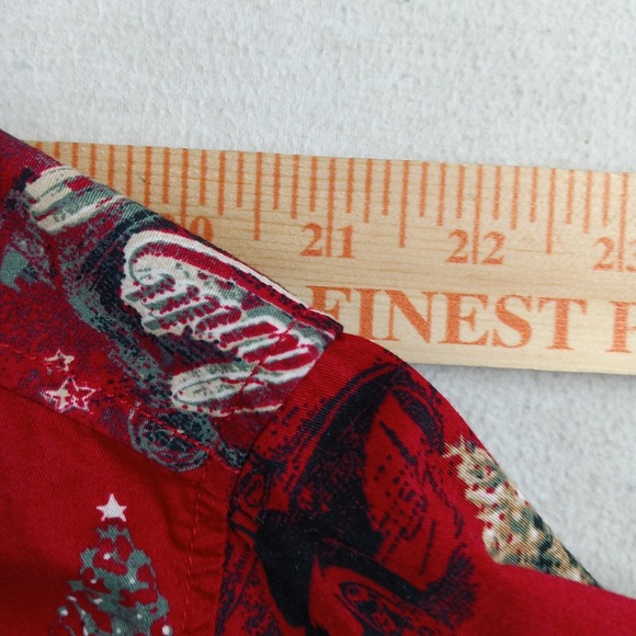 Clearwater Outfitters Mens XXL Christmas Shirt Classic Cars Santa Route 66 Red - Picture 8 of 14